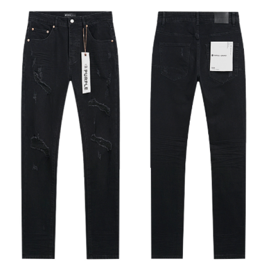 Black Washed Slim Denim Jeans with Heavy Knee Distressing